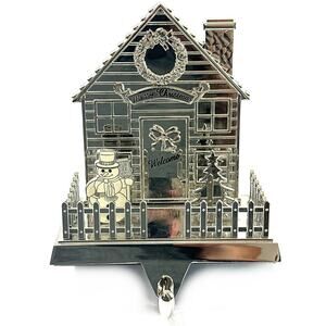 Shiny Winter House Christmas Stocking Holder for Fireplace Mantle 3D